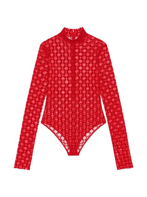 Givenchy Sheer Tulle Monogram Bodysuit 